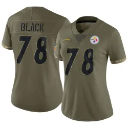Yahya Black Pittsburgh Steelers Limited Women's 2022 Salute To Service Jersey (Olive)