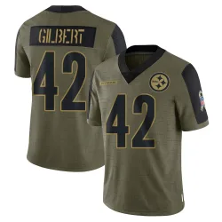 Zyon Gilbert Pittsburgh Steelers Limited Men's 2021 Salute To Service Jersey (Olive)